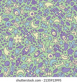Doodle colorful seamless vector pattern