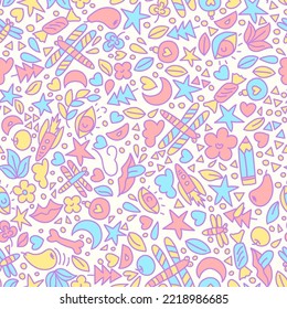 Doodle colorful seamless vector pattern