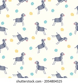 DOODLE COLORFUL ZEBRA SEAMLESS PATTERN