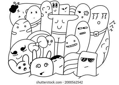 Doodle for coloring book eps 10