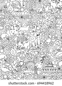 doodle coloring book page