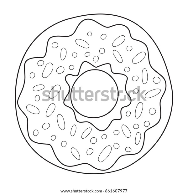 Doodle Coloring Book Page Donut Antistress Stock Vector (Royalty Free ...