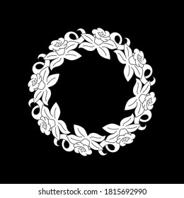 Doodle coloring page book. Bundle hand drawing art line. Design wreath. Vector stock illustration. EPS 10