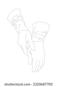 Doodle coloring page illustration a pair of glove