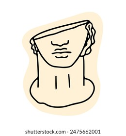 Doodle Cabeza colosal de una Ilustración vectorial juvenil