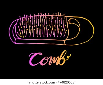 doodle comb, vector illustration. sketchy style