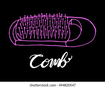 doodle comb, vector illustration. sketchy style