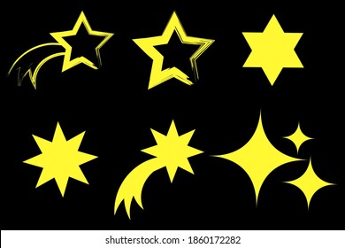 Doodle comet stars drawn, great design for any purposes. Winter illustration. Stock image.