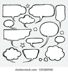 Doodle of comic bubbles speech.