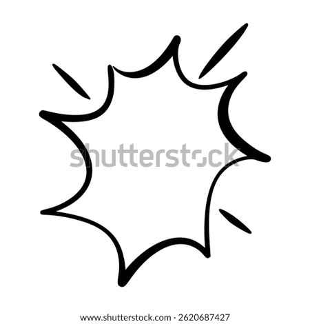 Doodle comic text in pop art speech balloons. Cartoon chat frames with burst dialog clouds. Flat vector illustration isolated on white background.