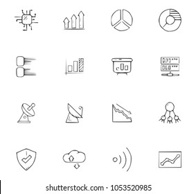 Doodle Communication icons set for website design