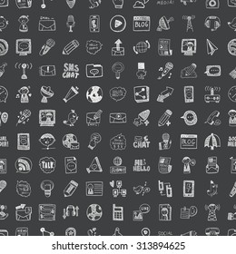 doodle communication, seamless pattern background