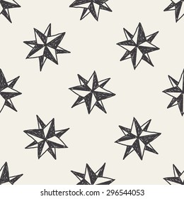 doodle Compass seamless pattern background