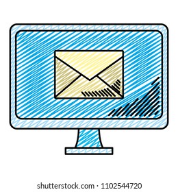 doodle computer technology with electronic e-mail service