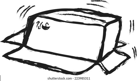 doodle concept cardboard box vector