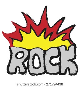 doodle concept rock music, vector illustration icon