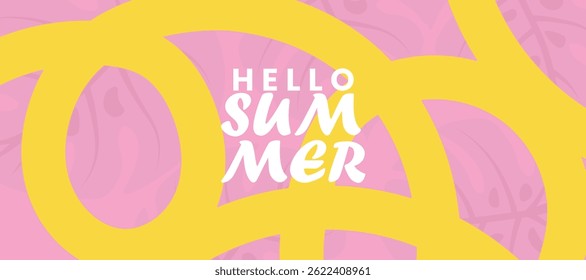 Doodle concept spring to summer greeting cards banner set plants, leaves, doodle shape. poster, banner, covers, ads, branding, labels, print wallpaper decoration