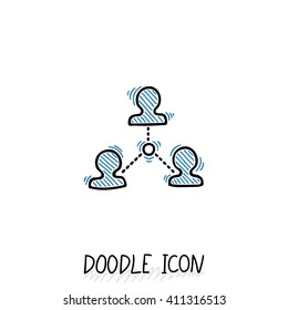Doodle connection icon. Vector communication concept.