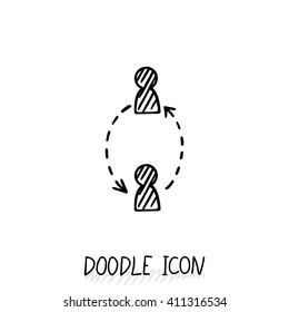 Doodle connection icon. Vector communication concept.
