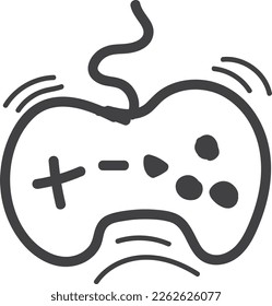 Doodle-Konsole-Spielsymbol-Linie, Vektorgrafik
