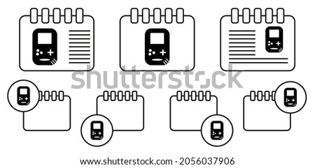 Doodle consoles vector icon in calender set illustration for ui and ux, website or mobile application
