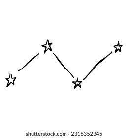 Constelación de Doodle. Ilustración dibujada a mano
