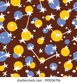 doodle constellation pattern of space collection. Seamless vector doodle hand drawn pattern with constellations for wallpapers, scrapbooking, web page backgrounds,textile