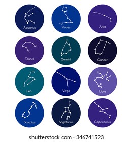 Doodle constellation in vector. For prints and other