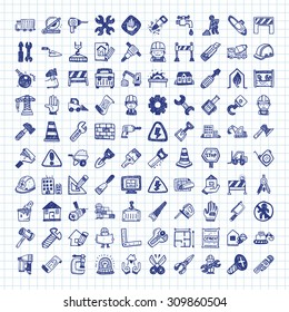 doodle construction icons