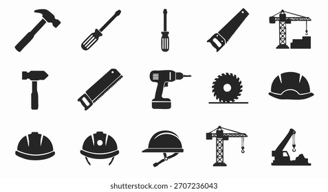 Herramientas de construcción y reparación de Doodle Vector Iconos