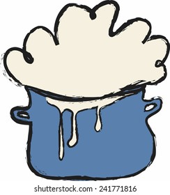 doodle cooking milk, vector illustration