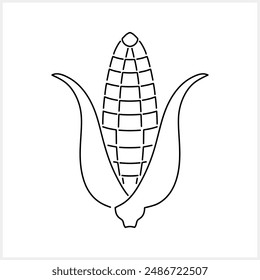 Doodle Mais Clipart isoliert auf Weiß. Vektorgrafik Stock Illustration. EPS 10