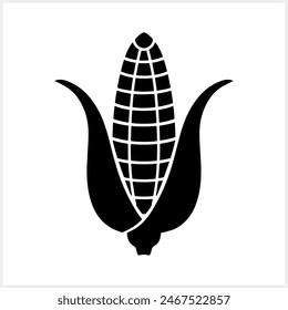 Doodle corn clipart isolated. Vector stock illustration. EPS 10