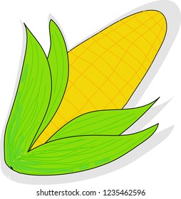 Doodle corn stalks simple style