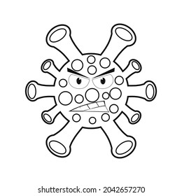 virus doodle corona. ilustración vectorial para logotipo, icono o pegatina