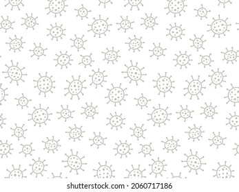 Doodle coronavirus background.  hand drawn seamless pattern. Vector illustration