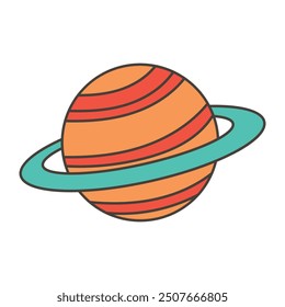 Doodle Cosmic Illustration - Saturn