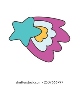 Doodle Cosmic Illustration - Shooting Star
