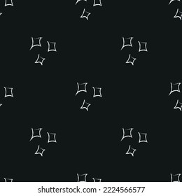 Doodle cosmic seamless pattern in childish style. Hand drawn abstract space stars. Black and white. Vector line print, design, banner, poster.