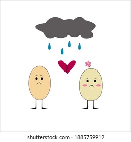 doodle couple character depicting the ego causing the breakup