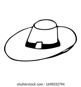 
doodle cowboy hat vector outline