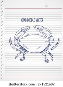 doodle crab on paper