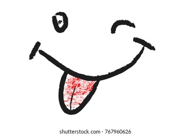 Doodle Crayon Effect, Smiling Face