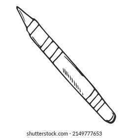 Doodle Crayon Icon. Vector sketch of crayon pen