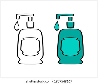 Doodle cream or soap set icon isolated on white. Vector stock illustration. EPS 10