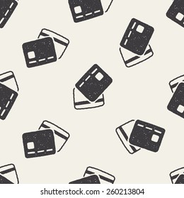 doodle credit card seamless pattern