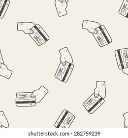 doodle credit card seamless pattern background