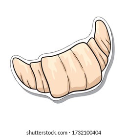Doodcroissant, Vektorgrafik isoliert auf weißem Hintergrund