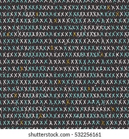 Doodle cross seamless background. White, blue and gold cross. Abstract cross seamless pattern for card, invitation, album, scrapbook, holiday wrapping paper, textile fabric, garment etc. Gold texture