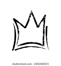 Doodle crown art, vector illustration.